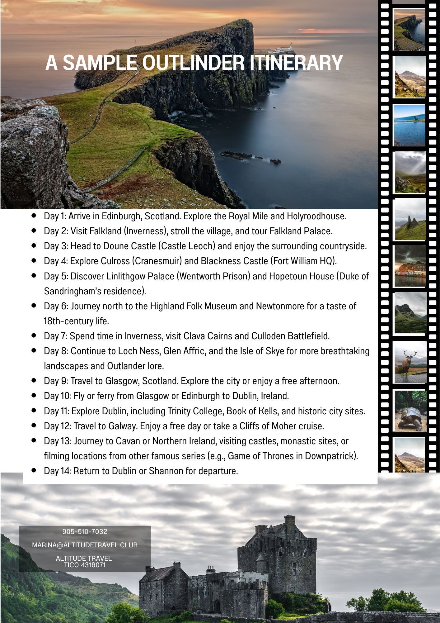 Sample Outlander Itinerary Scotland Ireland combined Altitude Travel